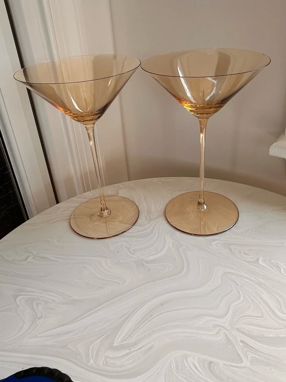 Vintage LCM Amber Martini Glasses - Set of 2